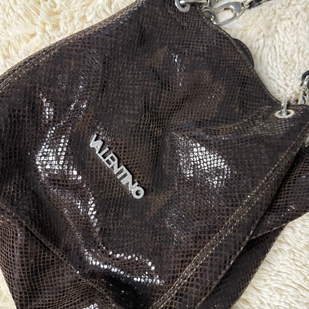 Valentino Python Embossed Leather Shoulder Bag Br… - image 6